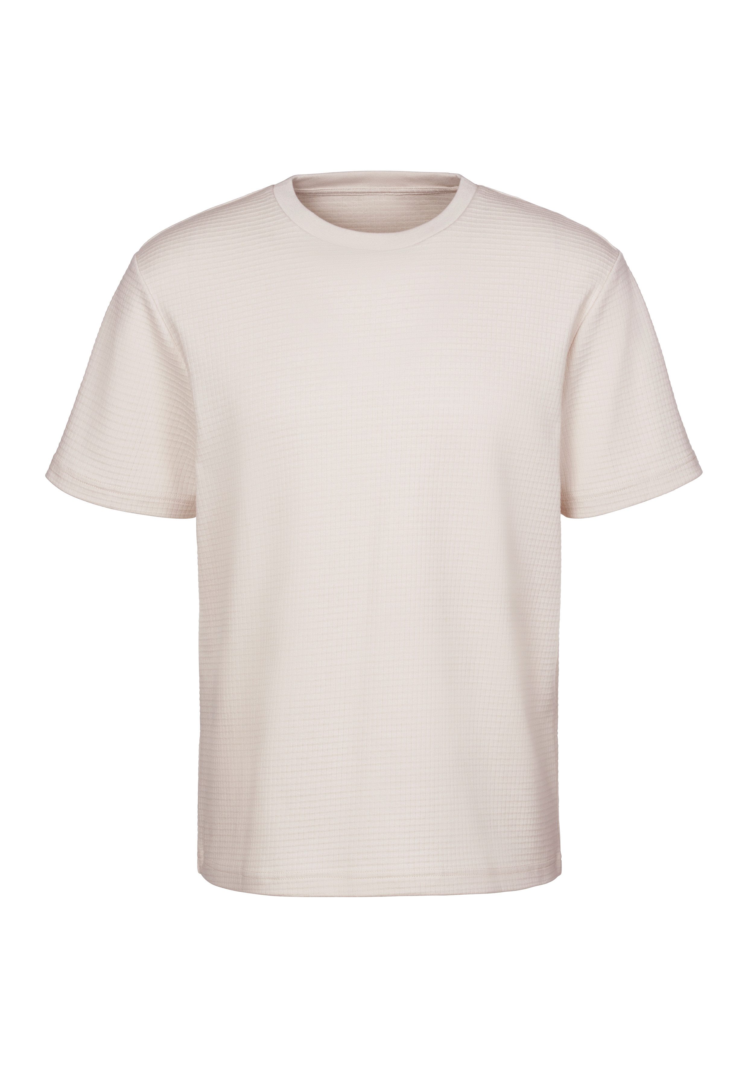 John Devin T-Shirt Rundhalsshirt mit Struktur aus Baumwoll-Mix günstig online kaufen