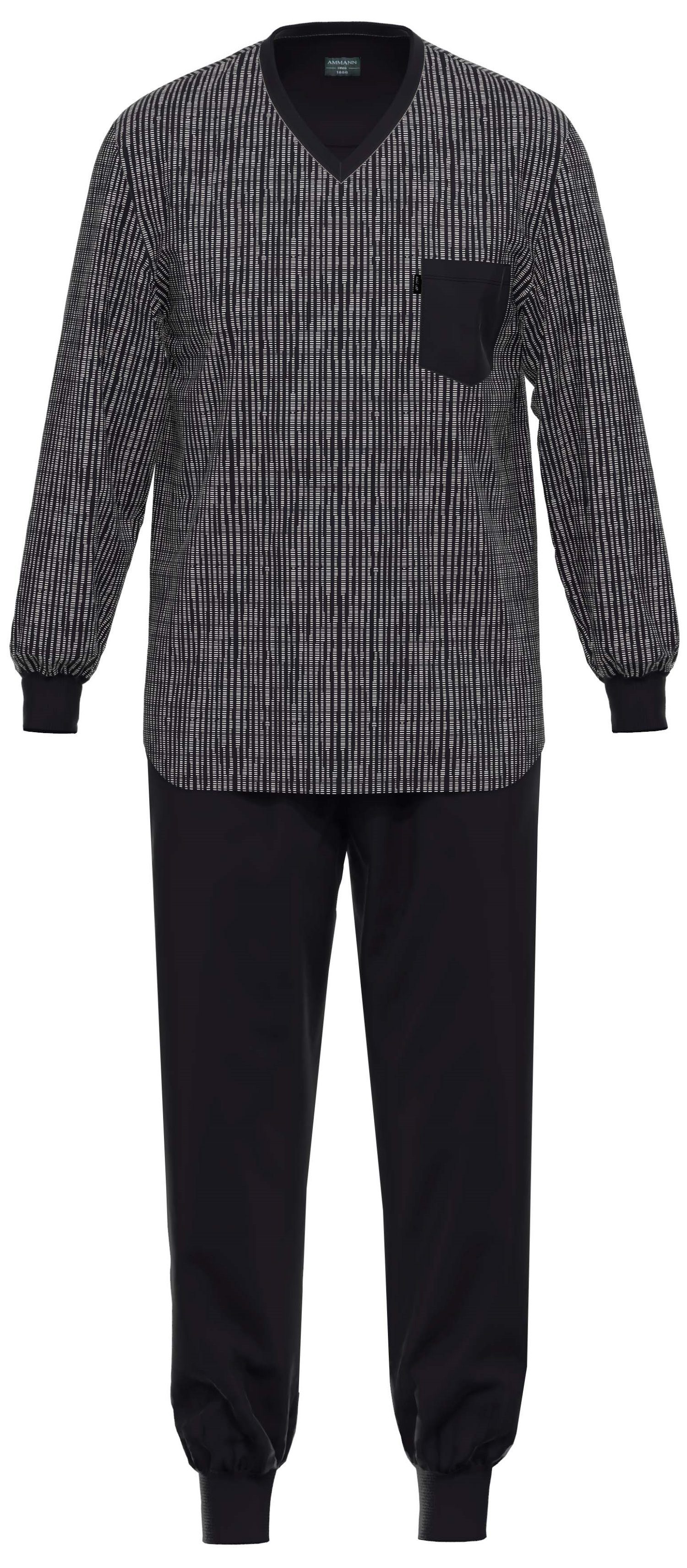 Ammann Schlafanzug Herren Schlafanzug mit Bündchen (2 tlg) Baumwolle günstig online kaufen