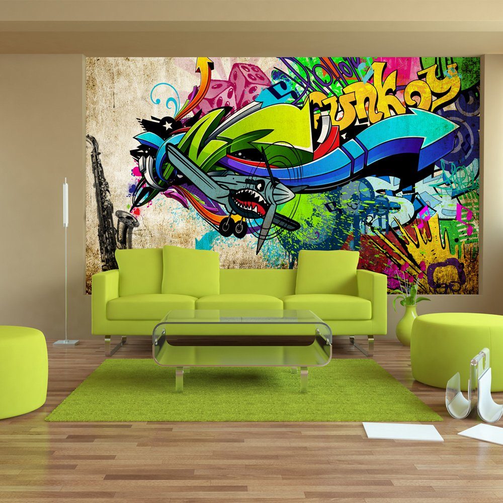 KUNSTLOFT Vliestapete Funky - graffiti Tapete 0.98x0.7 lichtbeständige matt, Design m