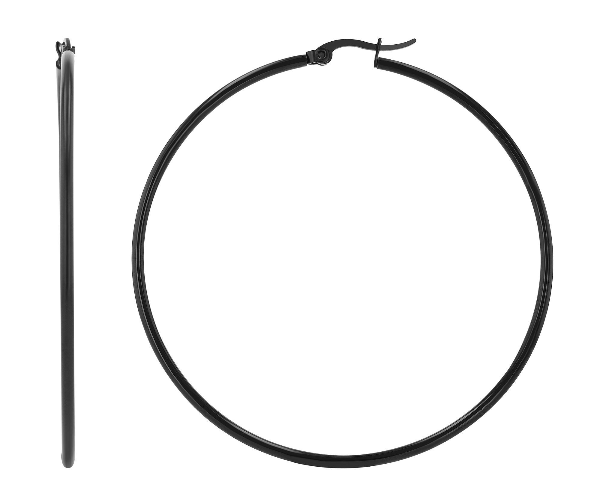 AKZENT Ohrring-Set Sinja Creolen Ohrringe Edelstahl schwarz Damen wasserfest (Paar), Damen Ohrring