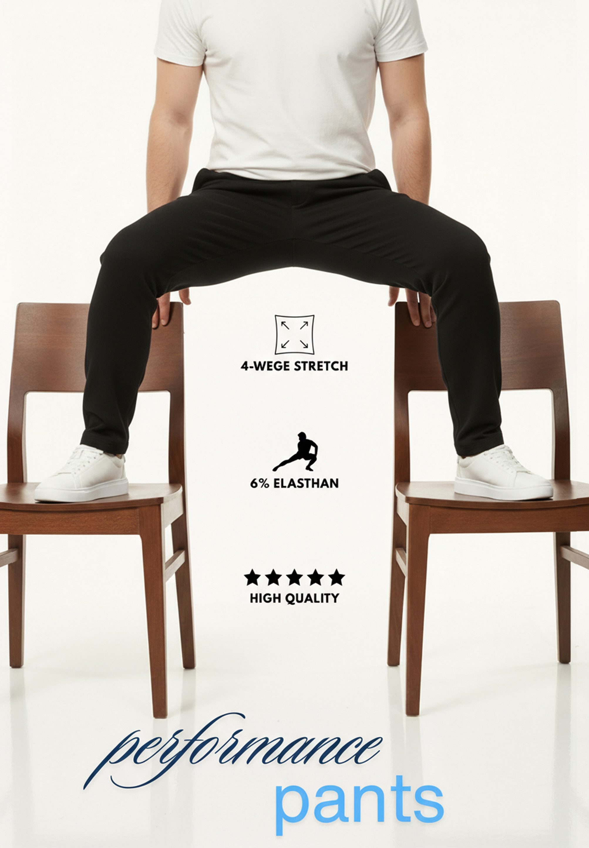 DAILY COTTON Chinohose als Performance Pants mit Super Stretch in Slim-Fit Ultra Bequeme & Flexible Herren Stoffhose mit 6% Elasthan