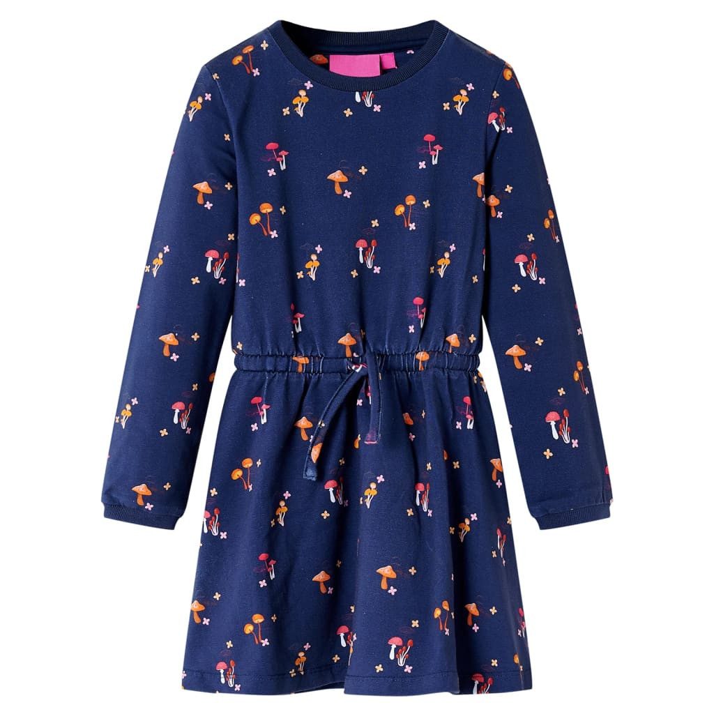 Druckkleid Kinderkleid Marineblau 116