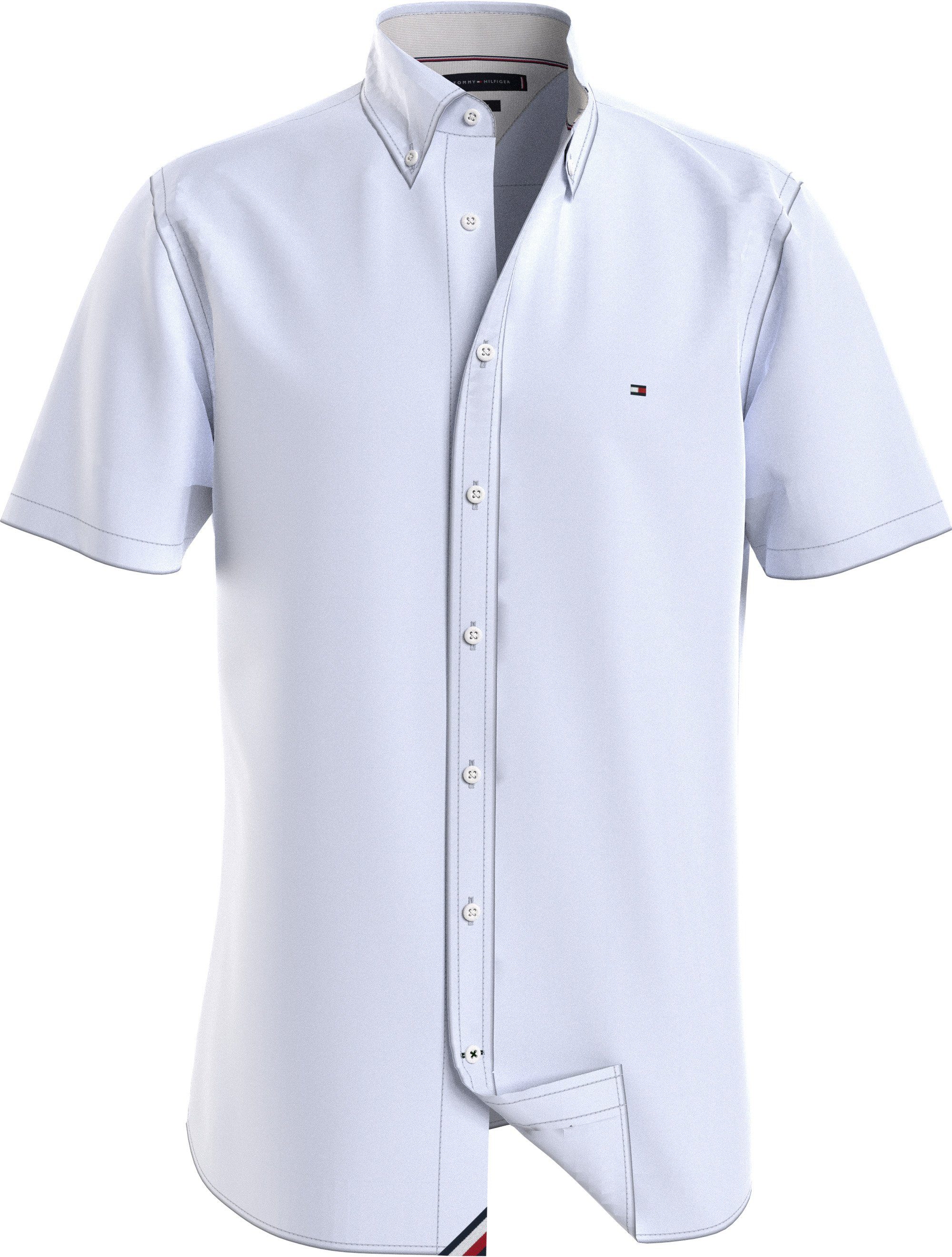 Tommy Hilfiger Kurzarmhemd FLEX POPLIN RF SHIRT S/S mit Hemdblusenkragen White