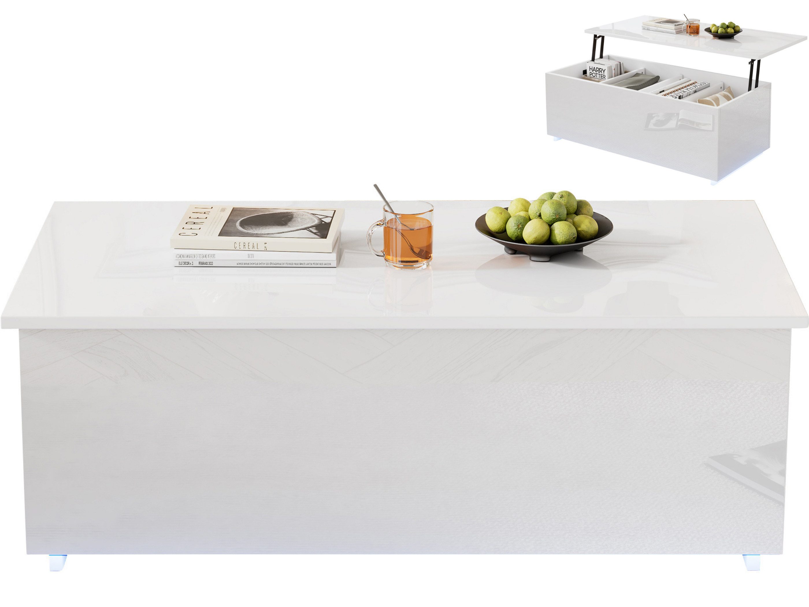 SeedWave Couchtisch Moderner Sofatisch LED Höhenverstellbarer Kaffeetisch m günstig online kaufen