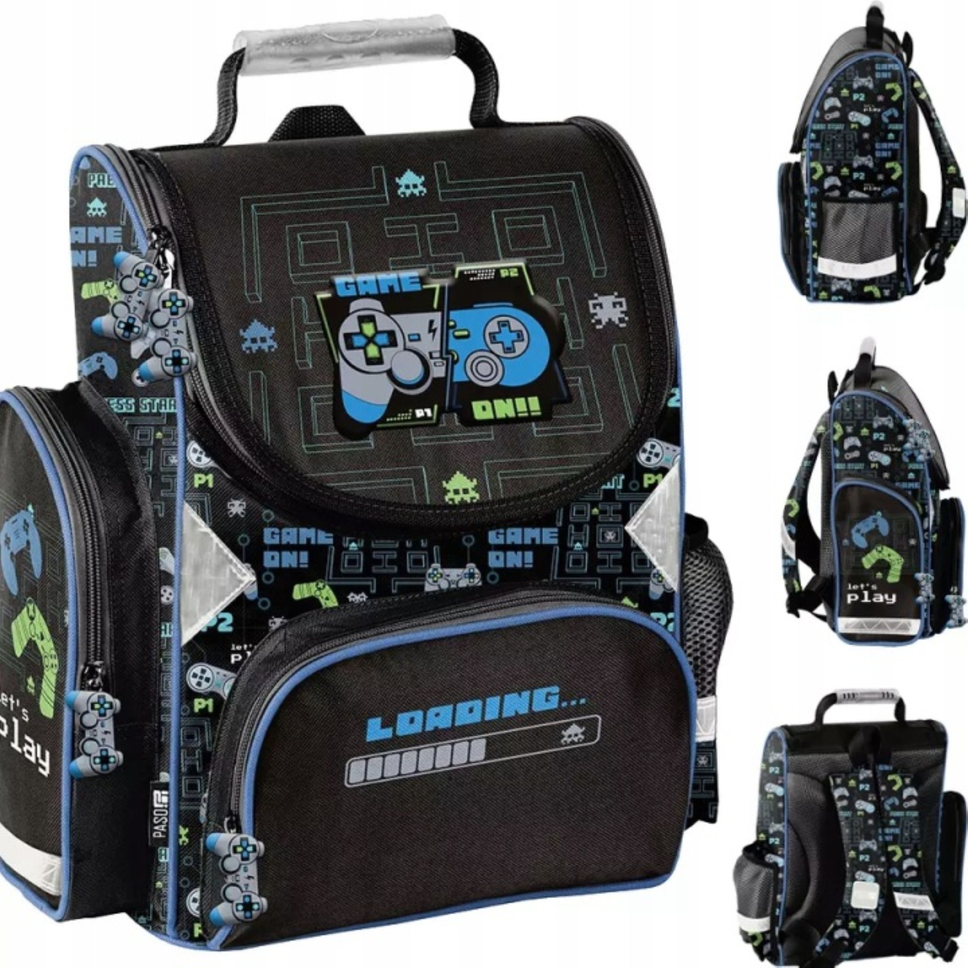 PASO Schulranzen Paso Schulranzen Pad Gaming für Jungen 1. Klasse Game Rucksack (1-tlg)