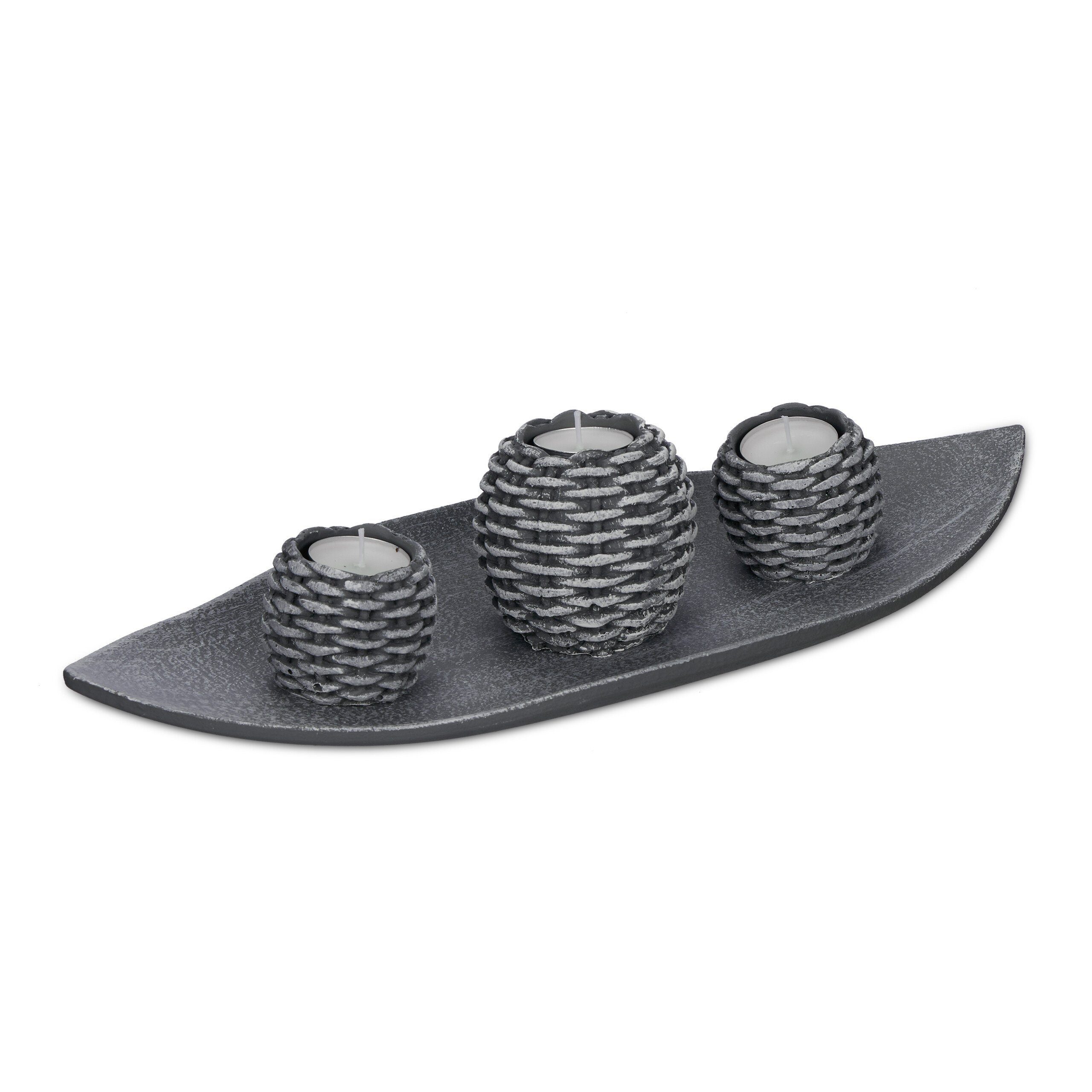 relaxdays Teelichthalter mit Tablett Kerzen Deko günstig online kaufen
