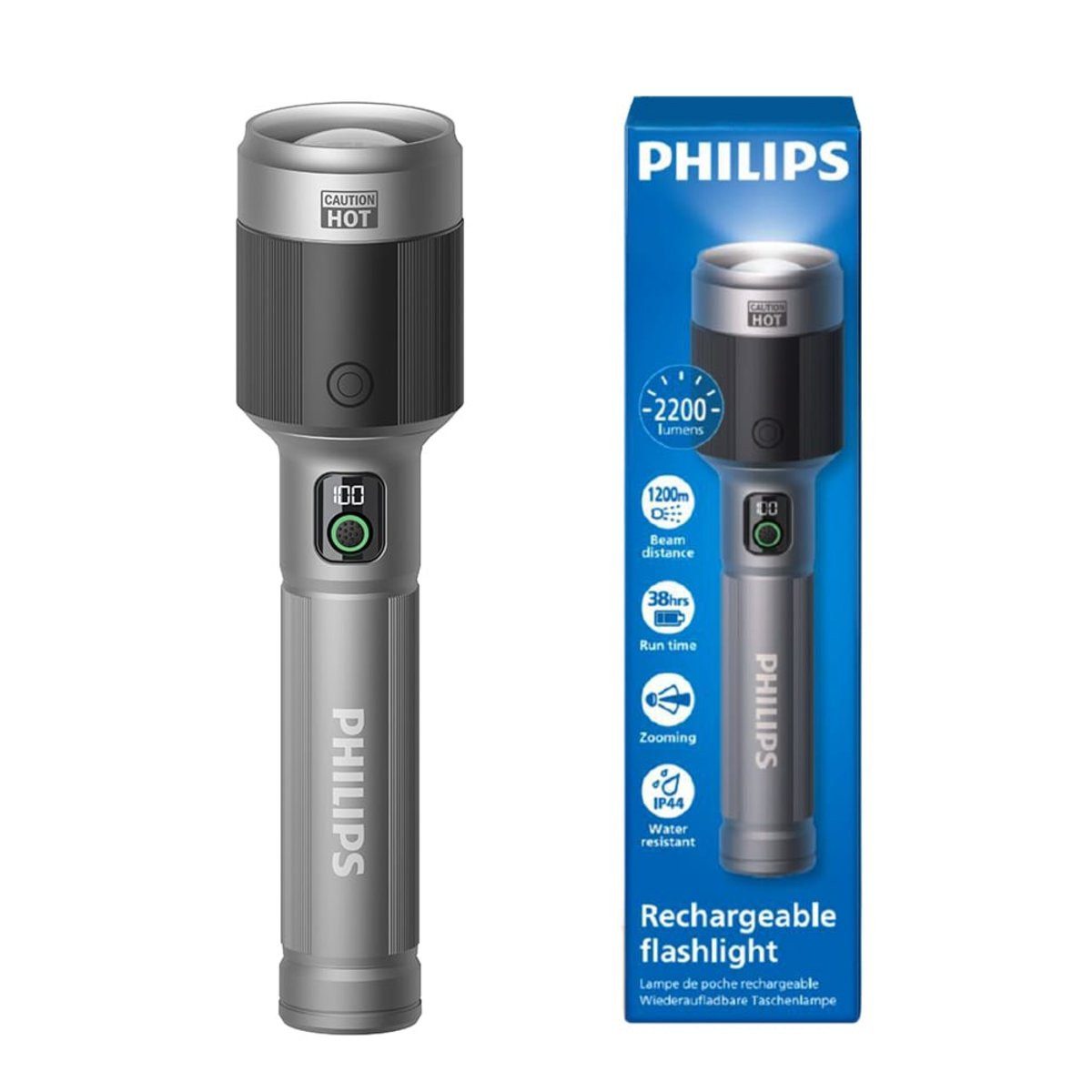 Philips Philips Taschenlampe LED 60W 9000mAh Aluminium SFL5102/10 Verlängerungskabel