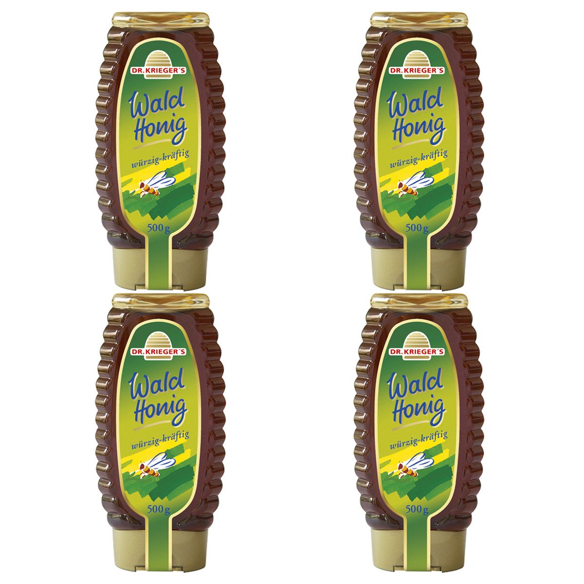 DR. KRIEGER'S Honig, Dr Kriegers Wald Honig würzig kräftig Stehflasche 500g 4er Pack