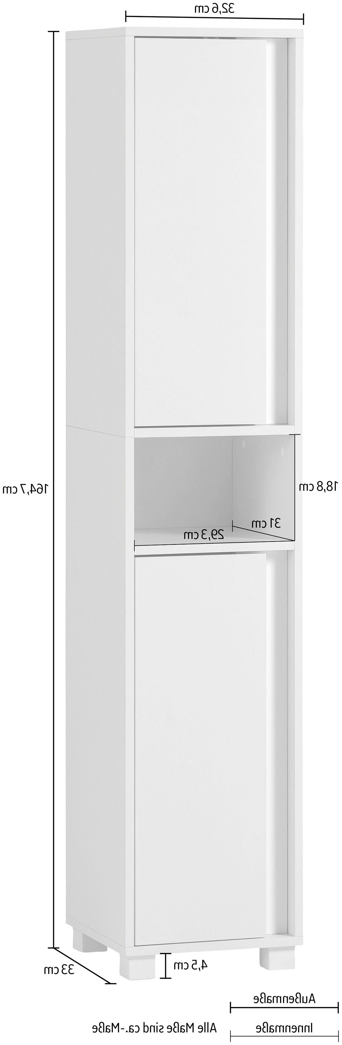 eiche | 32cm Breite Badmöbel, INOSIGN landhausfb./mattschwarz eiche Dex landhausfb./mattschwarz Hochschrank