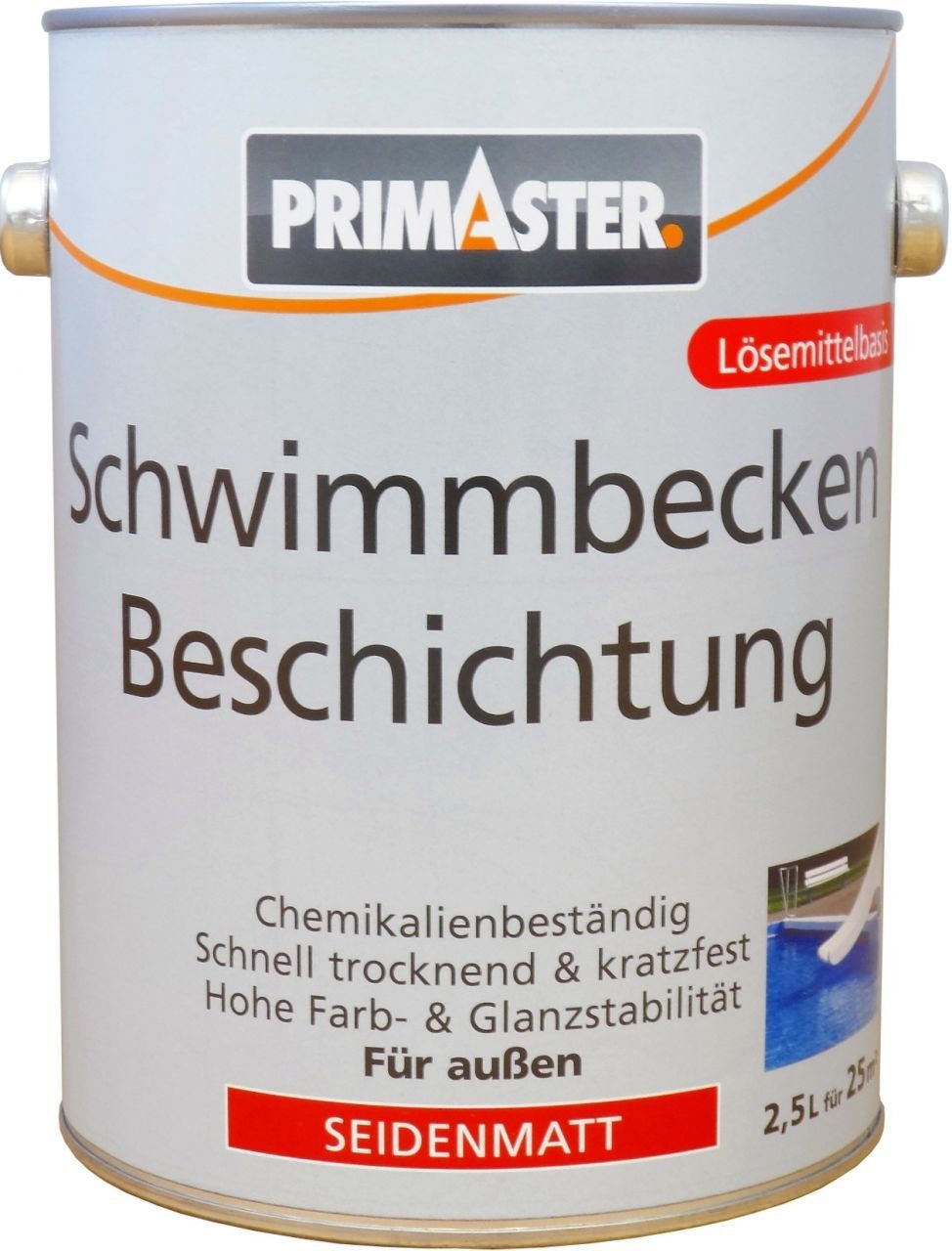 Primaster 2,5 Primaster Zementfarbe L Schwimmbeckenbeschichtung poolblau