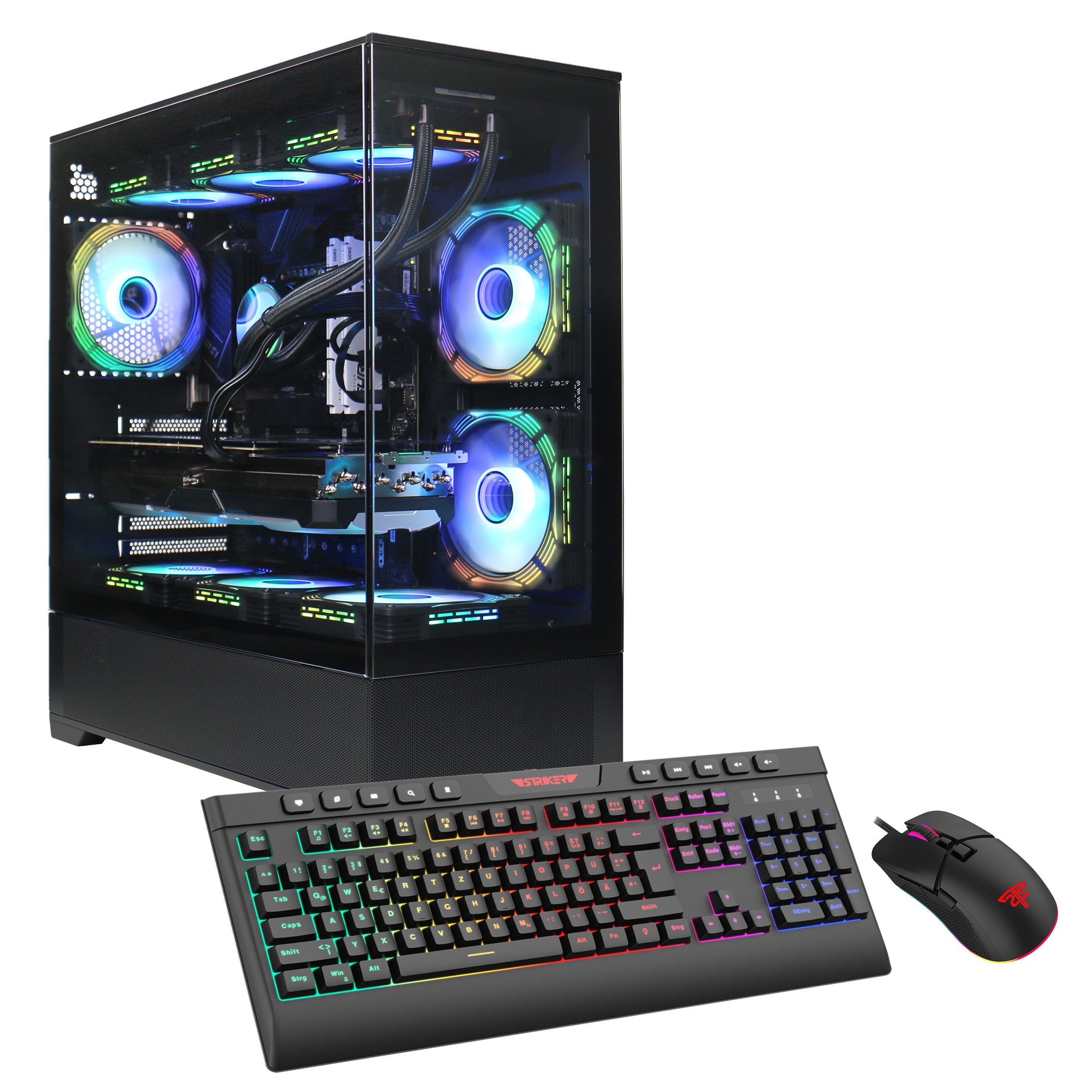 GAMEMAX Vista 7406 Gaming-PC (AMD Ryzen 7 7800X3D, RTX 5080, 32 GB RAM, 2000 GB SSD, Wasserkühlung, Windows 11, DDR5 RAM, Gen4 SSD)