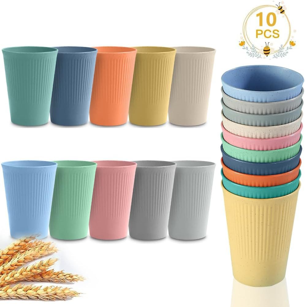 FELIXLEO Messbecher 10Stk Tassen Becher unzerbrechlich wiederverwendbar BPA frei 10 Farb, (10-St)