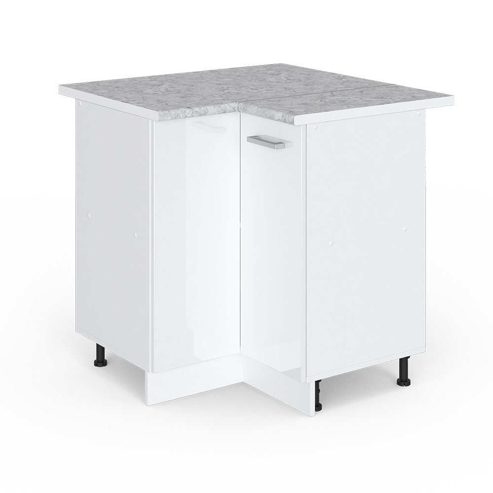 Vicco Eckunterschrank R-Line, Weiß Hochglanz/Weiß, 75.6 günstig online kaufen