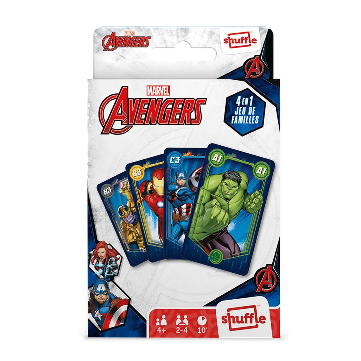 Cartamundi Spiel Disney Marvel Avengers - Quartett 4 in 1