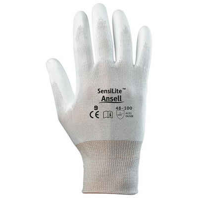 ANSELL Arbeitshandschuh-Set Handschuh SensiLite 48-100, Gr. 8, weiß, teilbis