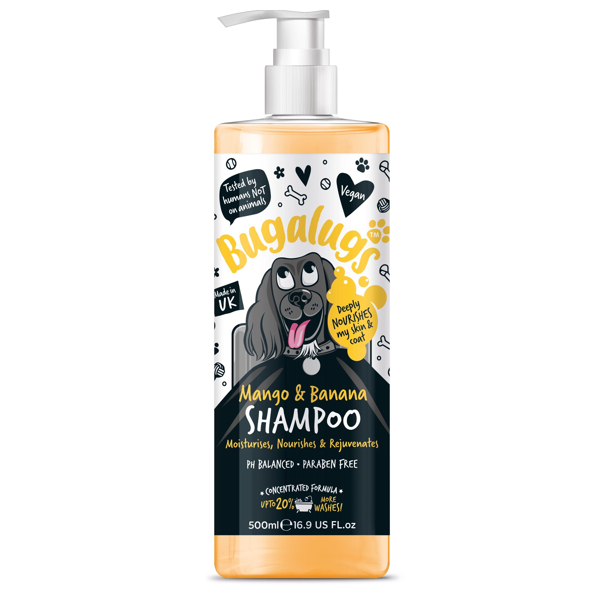Tiershampoo Bugalugs Hundeshampoo Mango Banane 500 ml Vegan