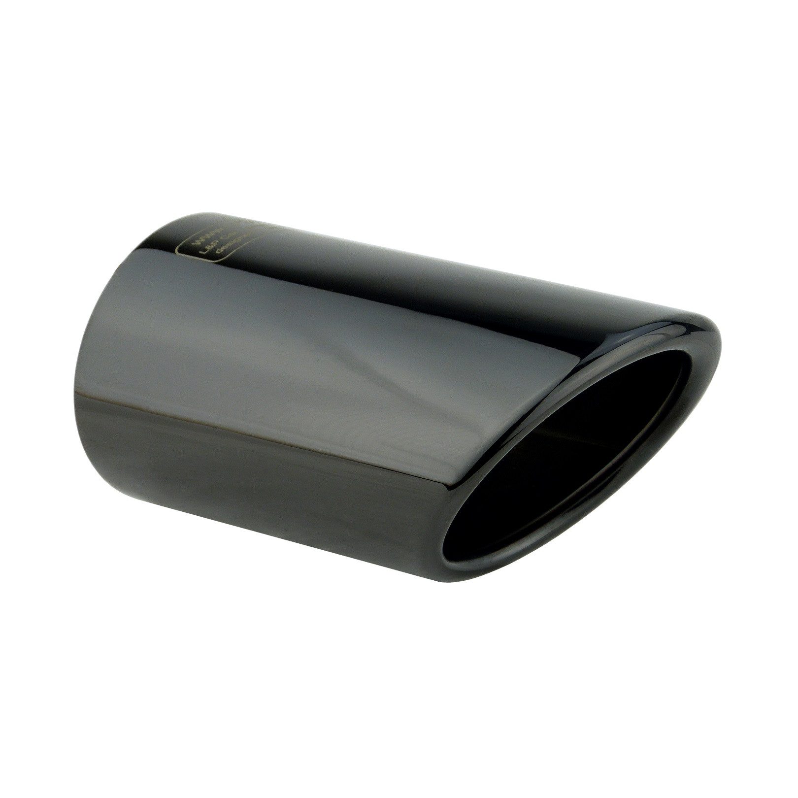 L & P Car Design Auspuff-Flexrohr 2 Auspuffblenden Schwarz Chrom für Audi Q7 4L VW Touareg Edelstahl, 97,5 mm