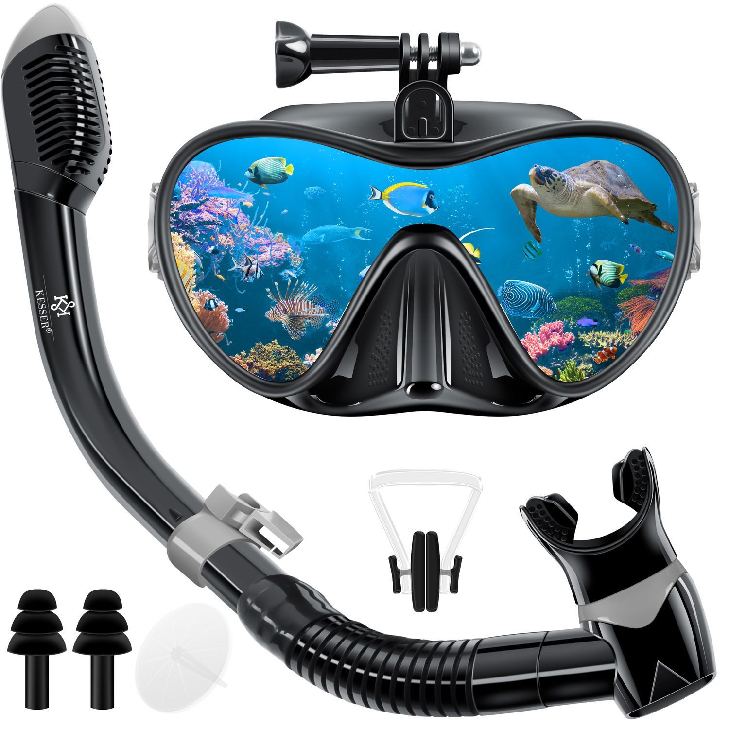 KESSER Taucherbrille, Schnorchelset Profi Taucherbrille Schnorchelmaske Tauchset