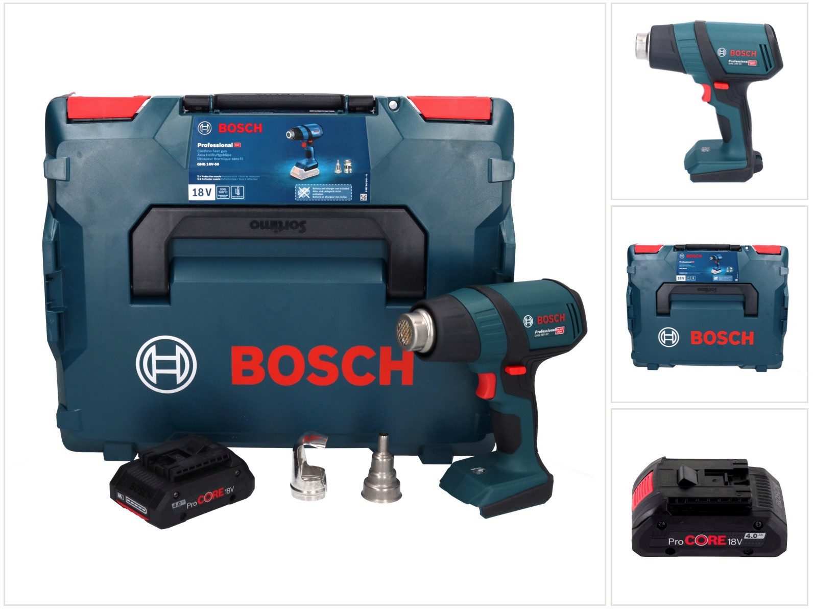 Bosch Professional Heißluftgebläse GHG 18V-50 Professional Akku Heissluftgebläse 18 V 300° C / 500° C +