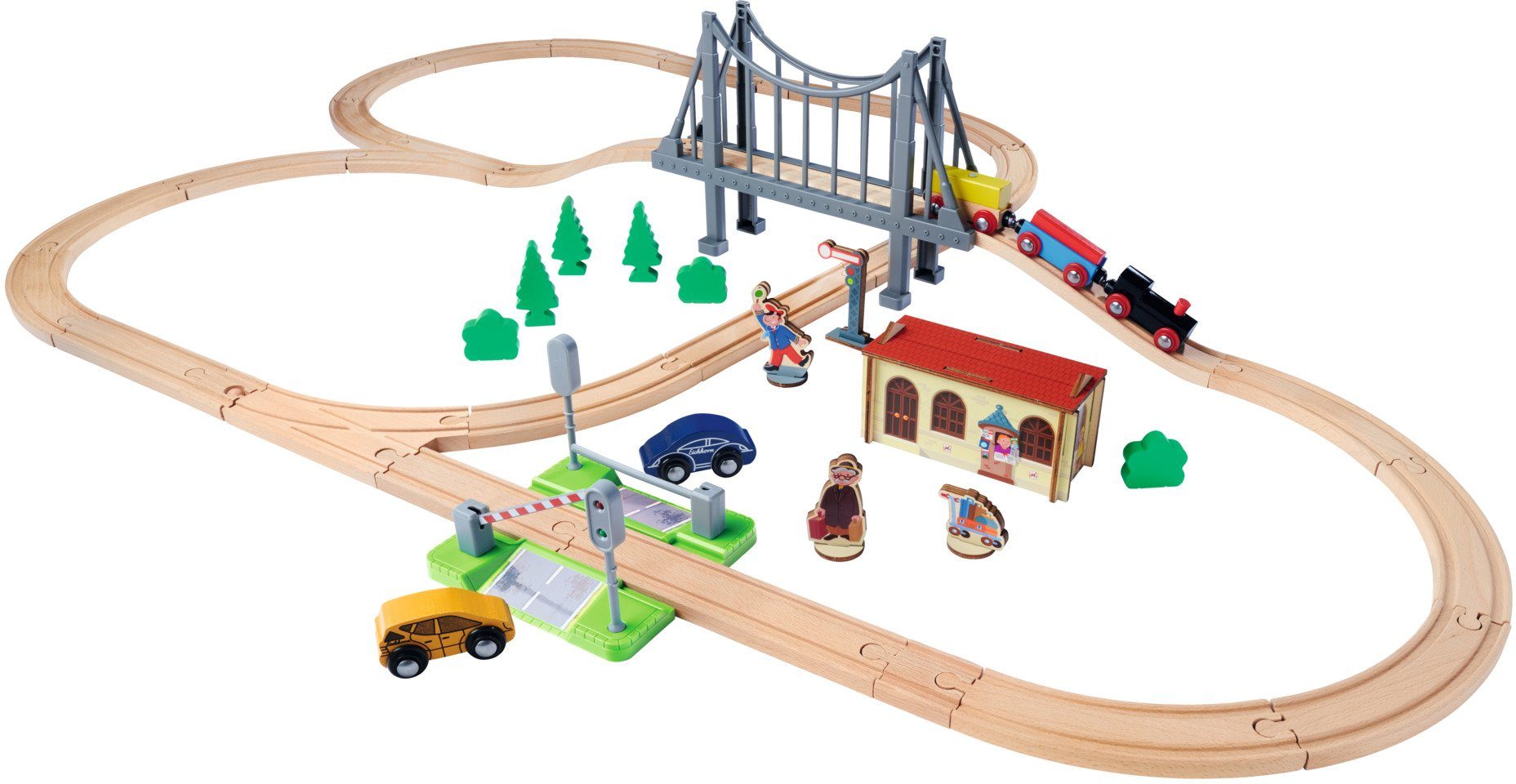 Eichhorn Spielzeug-Eisenbahn Bahnset mit Brücke, (Set, 55-tlg), FSC® - schü günstig online kaufen