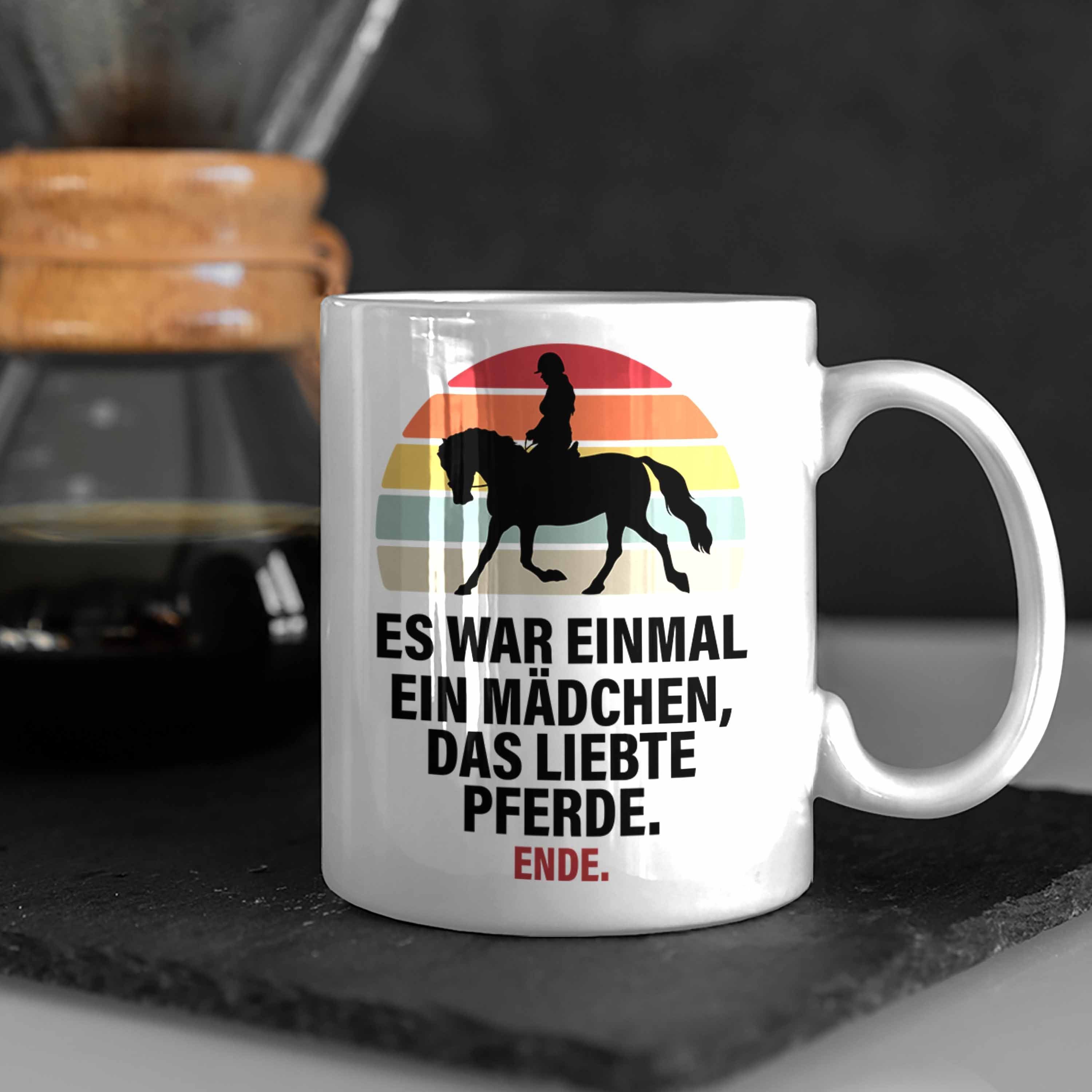 Reiterin Trendation Geschenk Tasse Tasse - Geschenke Pferde Weiss Pferdeliebhaber Pferde Mädchen Trendation Lustig