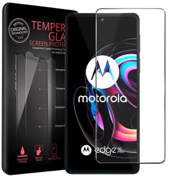CoolGadget Handyhülle Schwarz als 2in1 Schutz Cover Set für das Motorola Edge 20 Pro 6,7 Zoll, 2x Glas Display Schutz Folie + 1x TPU Case Hülle für Edge 20 Pro