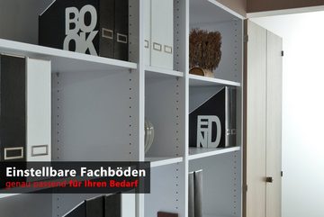 bümö Aktenschrank office Büroschrank - 3 Ordnerhöhen Dekor: Weiß/Silber