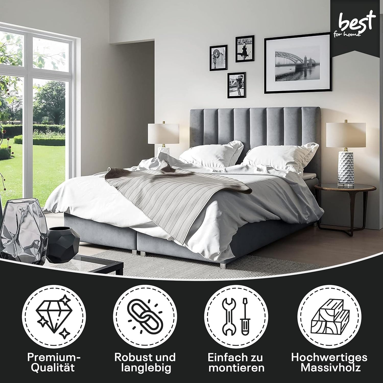 Best for Home Boxspringbett Trinity K-10 Boxspringbett mit Stauraum, Bonell günstig online kaufen
