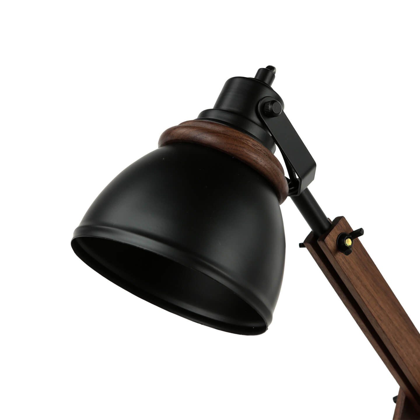 Licht-Erlebnisse Schreibtischlampe NOAH, ohne Leuchtmittel, Tischlampe Holz Metall verstellbar Retro Schreibtisch