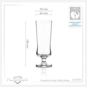 PLATINUX Cocktailglas Elegante Cocktailgläser, Crystalline Glas, Elegante Cocktailgläser 300ml Longdrinkgläser Eiskaffeegläser