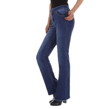 Ital-Design Relax-fit-Jeans Damen Freizeit Destroyed-Look Stretch Relaxed Fit Jeans in Blau