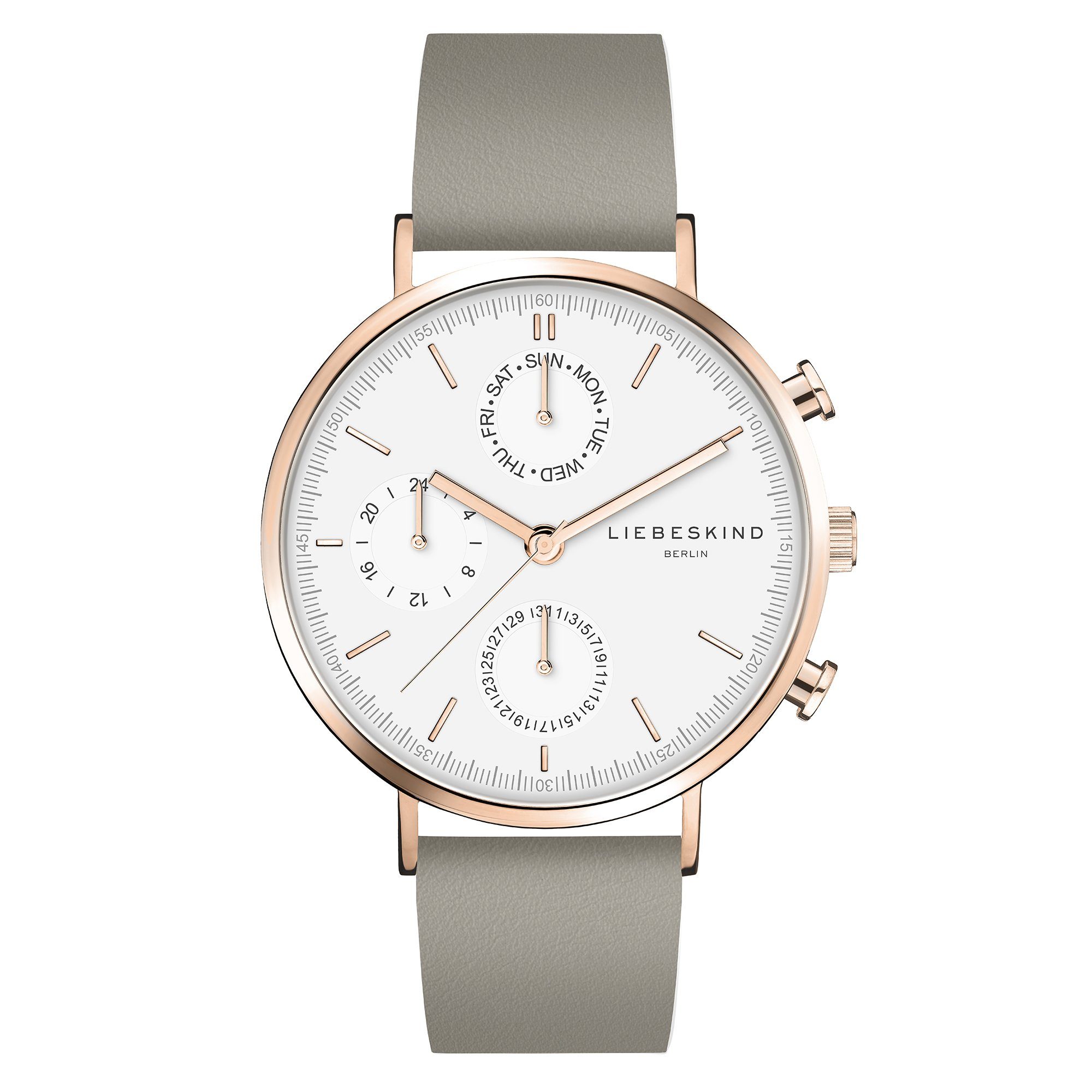 Quarzuhr The Round Multifunction Echtleder