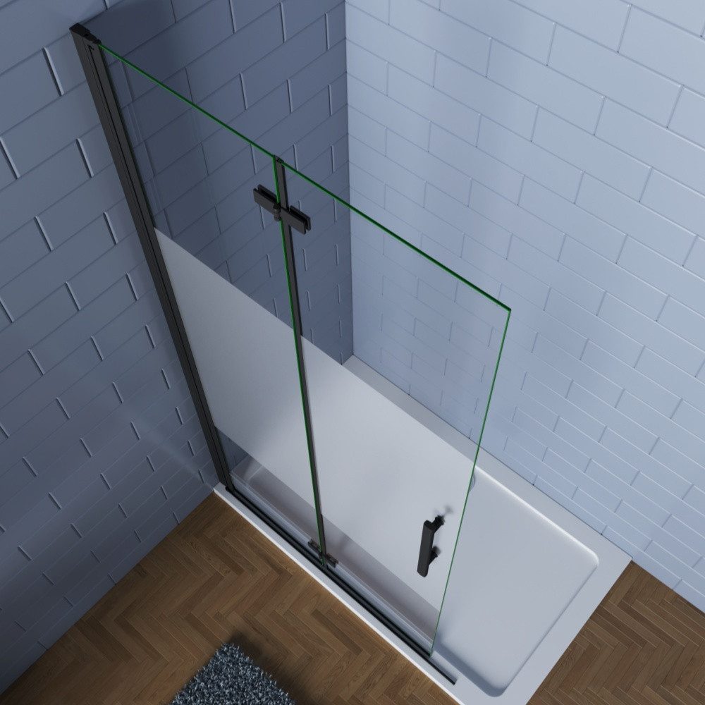 Duschparadies Dusch-Falttür 195cm Schwarz Walk in Dusche Scharniertür Duschabtrennung Duschwand, 120x195 cm, Easyclean Sicherheitsglas, beidseitig montierbar – Bild 5 von 5