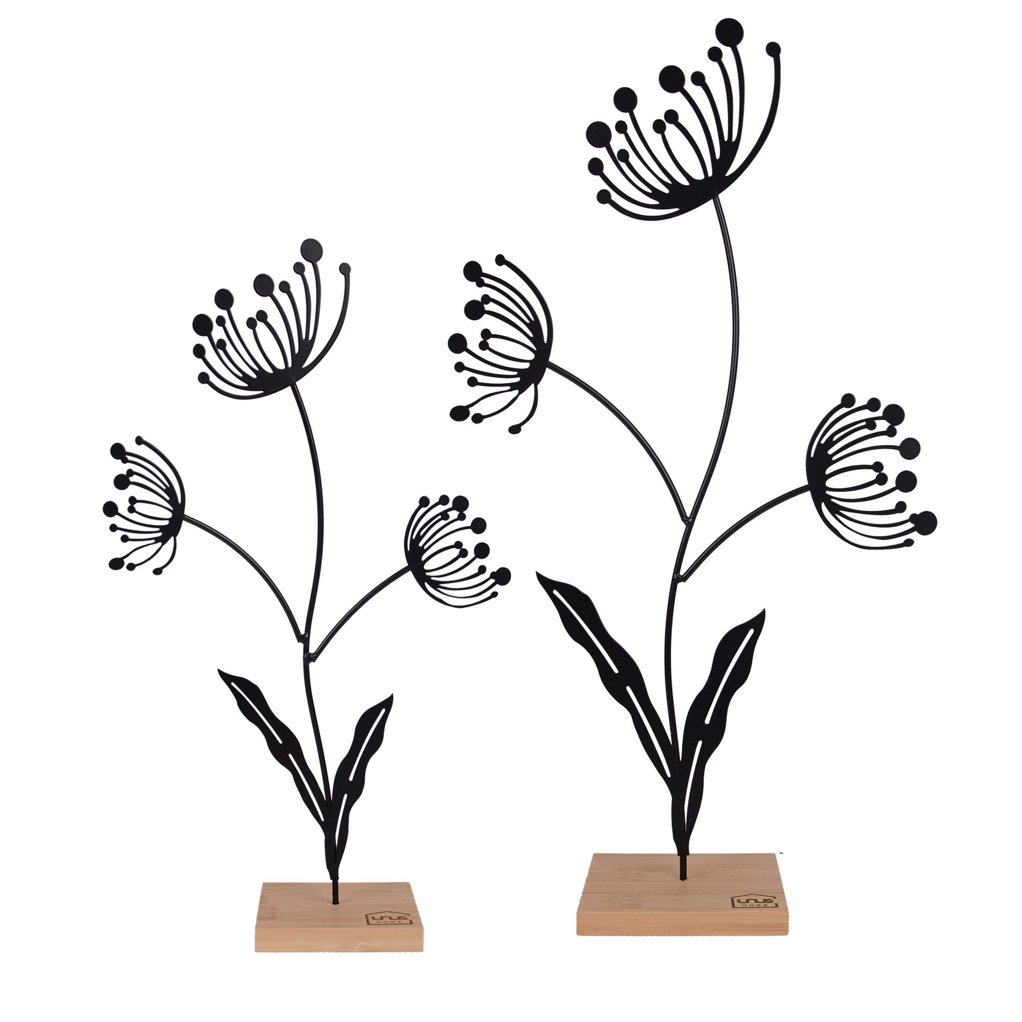 UNUS HOME Dekofigur Aufsteller Deko-Blume (2er Set, Schwarz), Blumen-Silhou günstig online kaufen