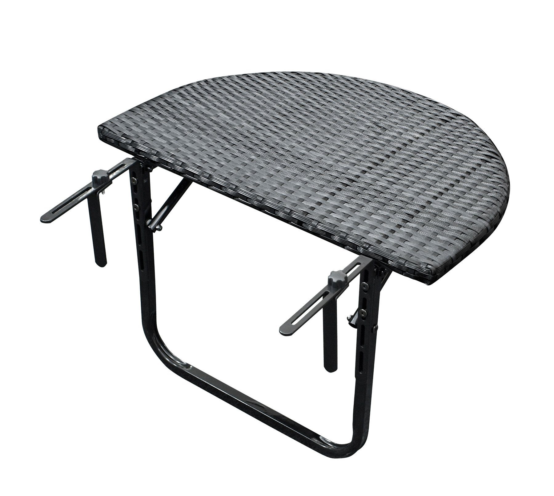 DEGAMO Balkonhängetisch SEVILLA (1-St), 60x40cm, Metall und Polyrattan schwarz, klappbar