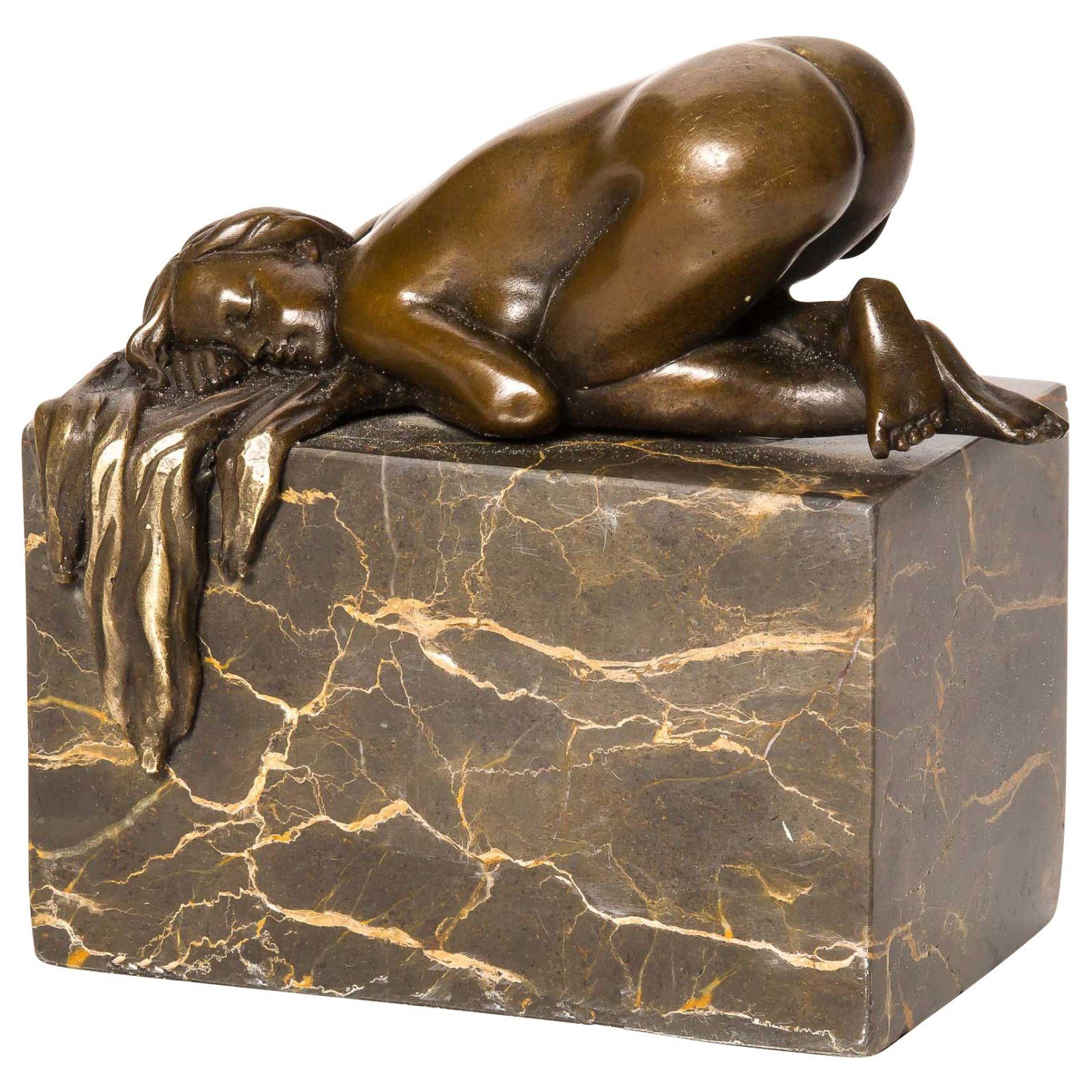Aubaho Skulptur Bronzeskulptur Skulptur Frau Akt Erotik Nude Bronzefigur Bronze Figur