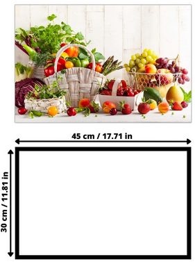 Victor (Zenith) Acrylglasbild Acrylglasbild \"Frisches Obst & Gemüse\" - Größe: 30 x 45 cm, Lebensmittel, in 30x45cm, Glasbilder Küche, Wanddeko, Küchenbild
