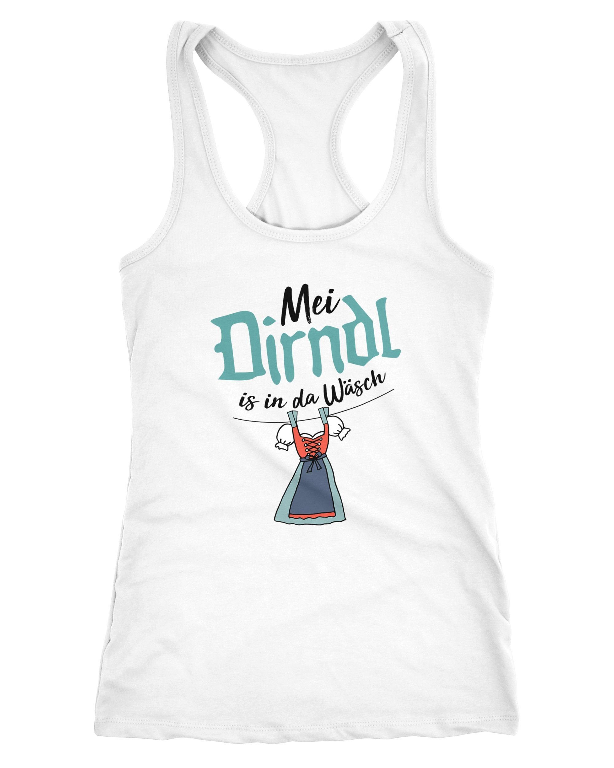 Tanktop Damen Tanktop Mei Dirndl is in da Wäsch Racerback Moonworks®