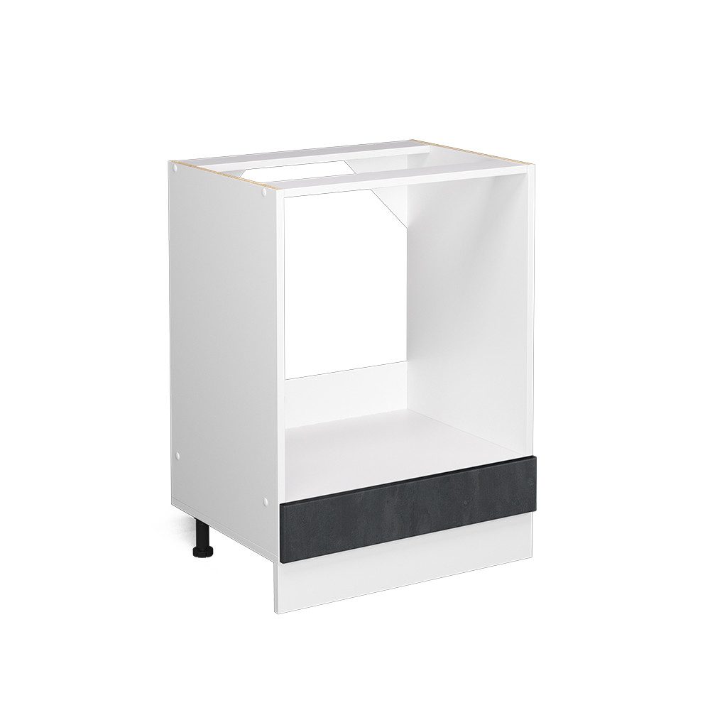 Vicco Herdumbauschrank R-Line Herdschrank Schwarz Beton/Weiß 60 cm AP Anthr günstig online kaufen