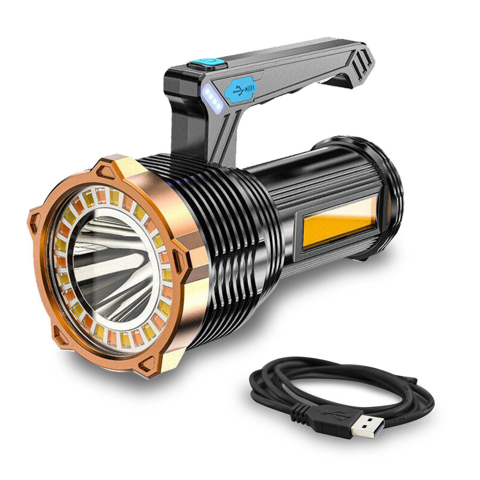 FANNOU Taschenlampe USB-aufladbare LED-Taschenlampe mit 8 Modi, für Outdoor-Camping und Wandern