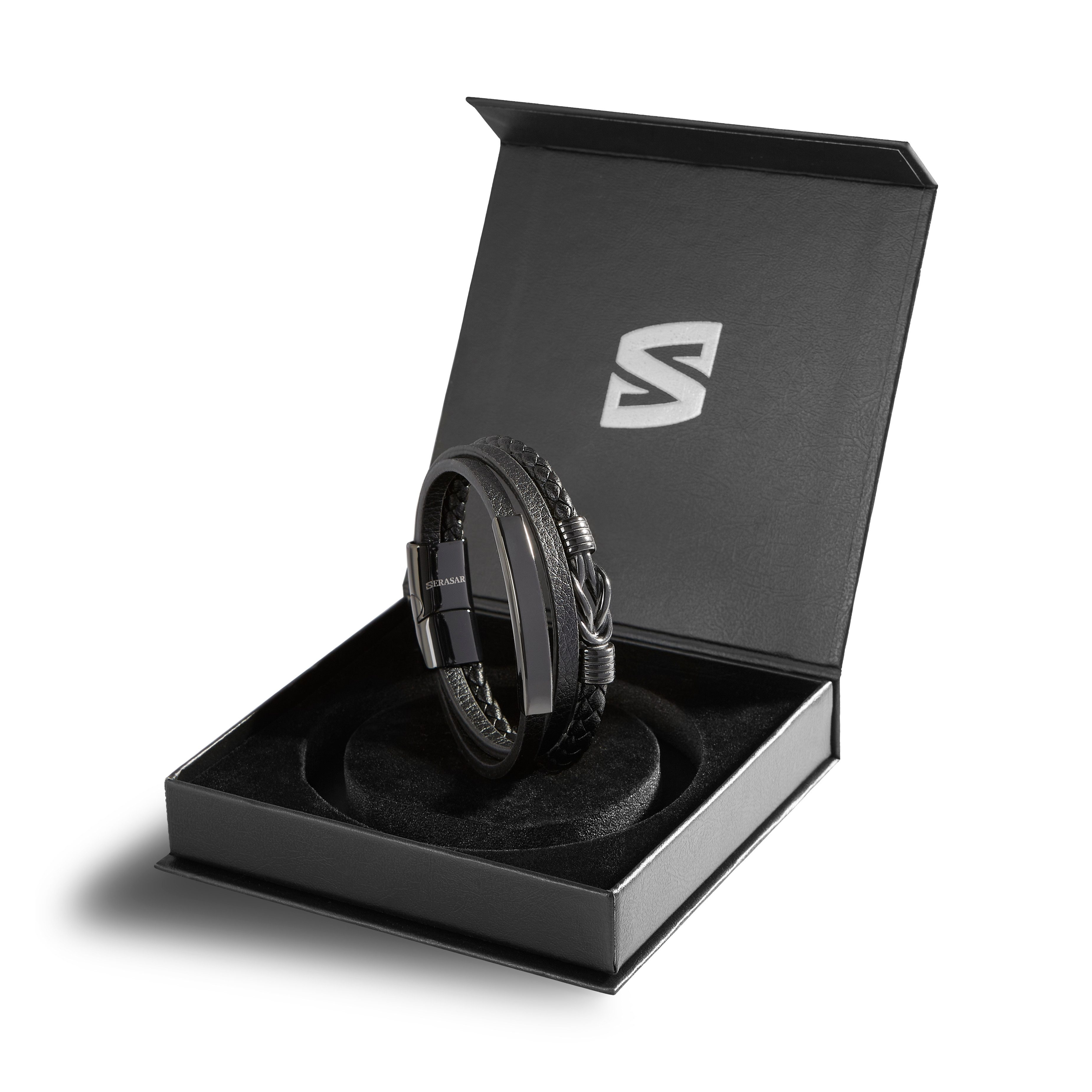 SERASAR Lederarmband Leder Herrenarmband "Proud" (Klassisch, elegant, casual, 1-tlg), aus Echtleder, Länge durch extra Glied verstellbar