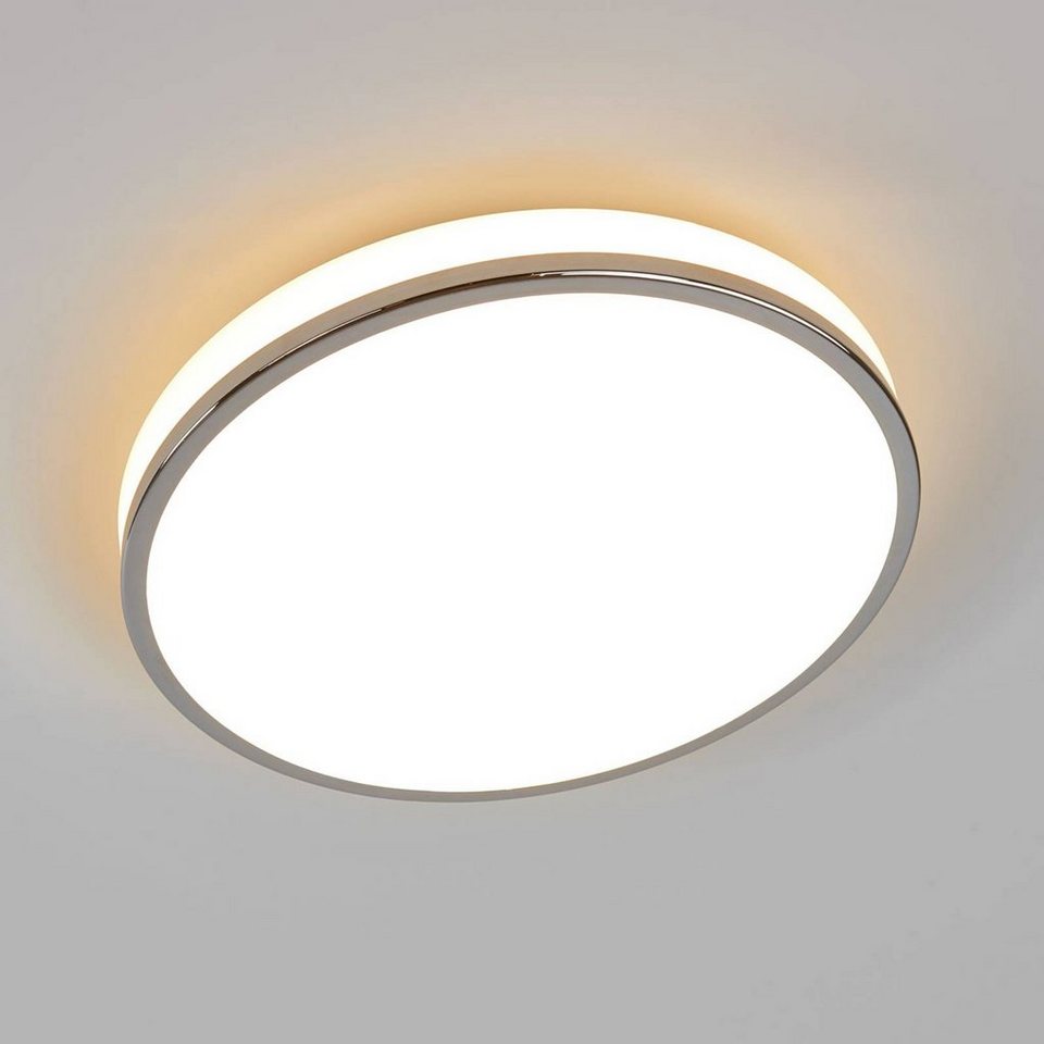 Lindby Deckenleuchten Lyss, LED-Leuchtmittel fest verbaut, warmweiß,  Modern, Glas, Metall, weiß, chrom, inkl. Leuchtmittel, Bad, Erhalten Sie  diese hochwertige Qualitätslampe vom namhaften Hersteller!