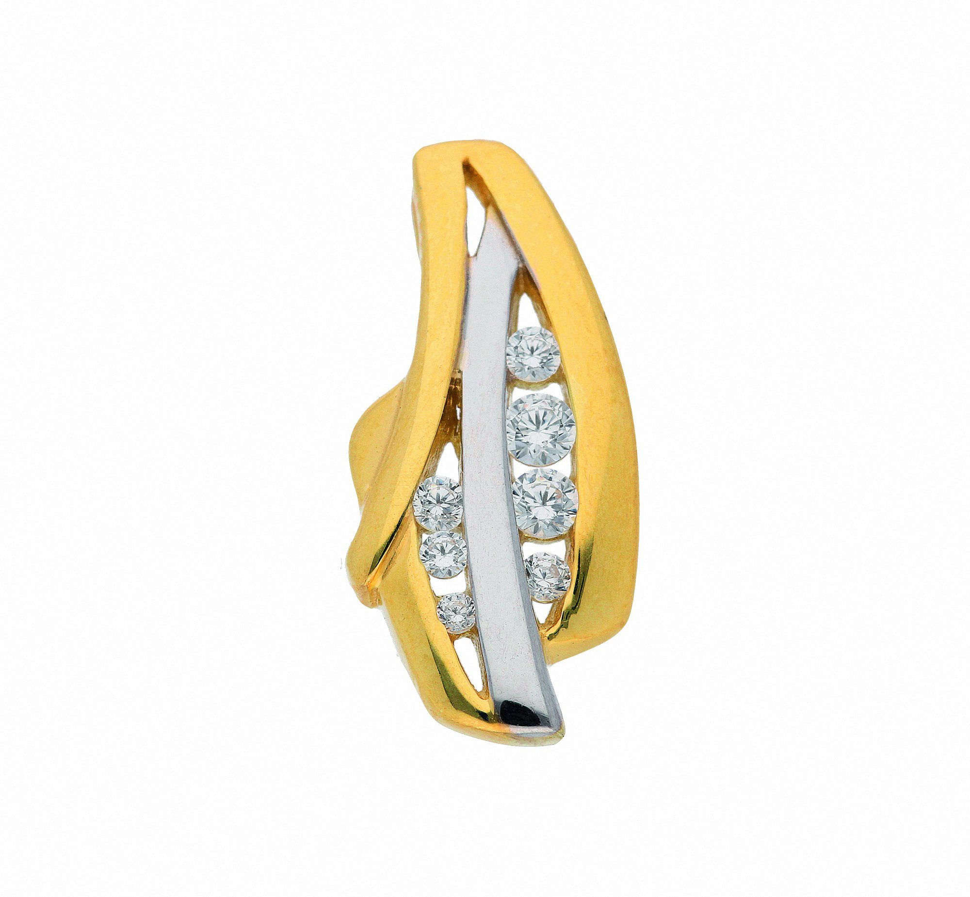 Adelia´s Kettenanhänger Damen Goldschmuck 333 Gold Anhänger mit Zirkonia,  Goldschmuck für Damen, Maße - Breite 7,8 mm - Höhe 16,8 mm | Kettenanhänger