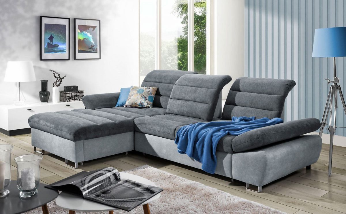 Xlmoebel Ecksofa L-förmiges Sofa mit Bettfunktion und modernem Design, Hergestellt in Europa