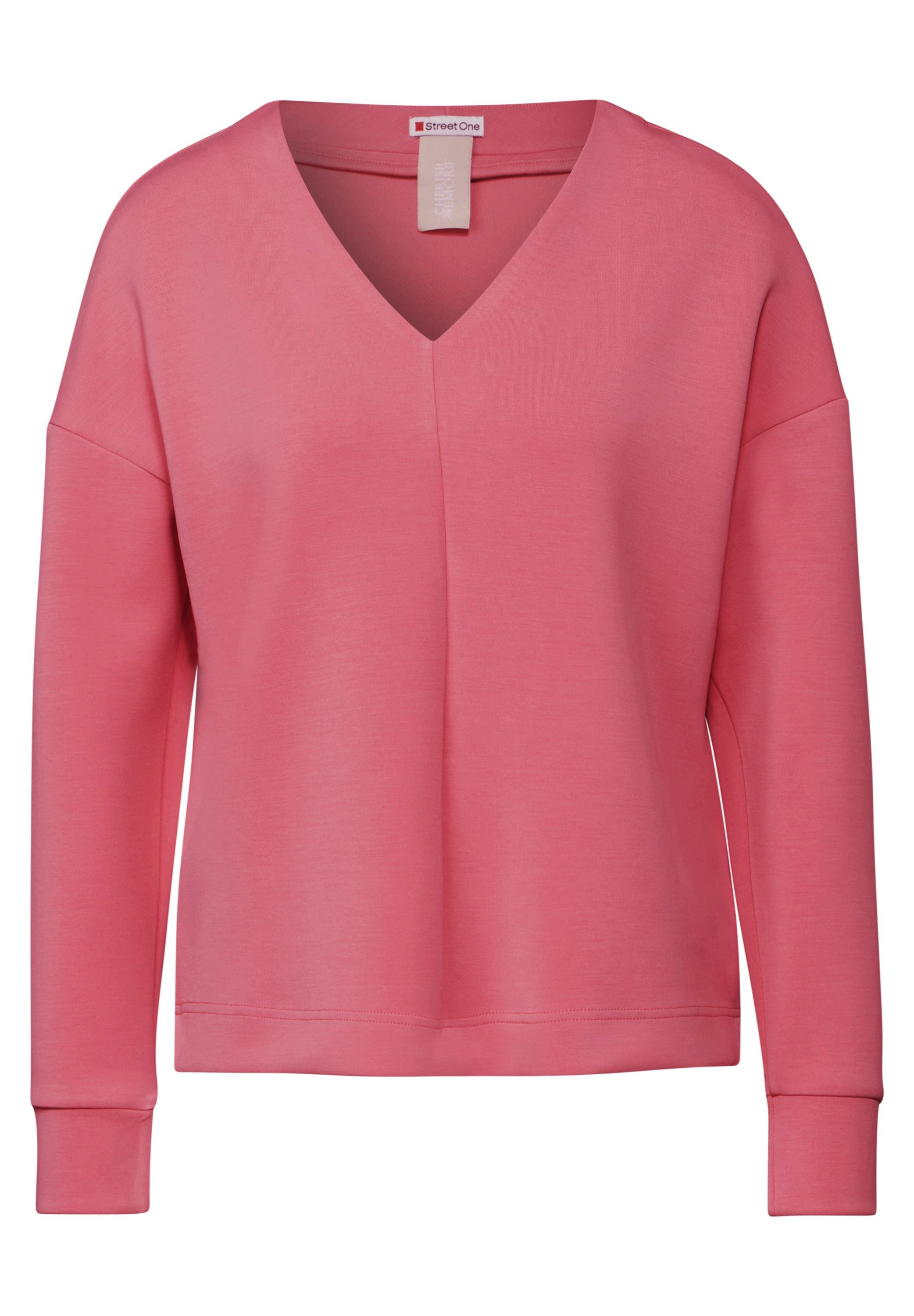 STREET ONE V-Shirt Silk-Look Shirt (1-tlg) günstig online kaufen