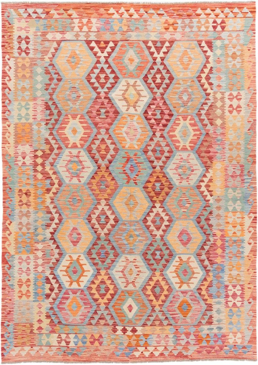Orientteppich Kelim Afghan 204x288 Handgewebter Orientteppich, Nain Trading, rechteckig, Höhe: 3 mm | Kurzflor-Teppiche