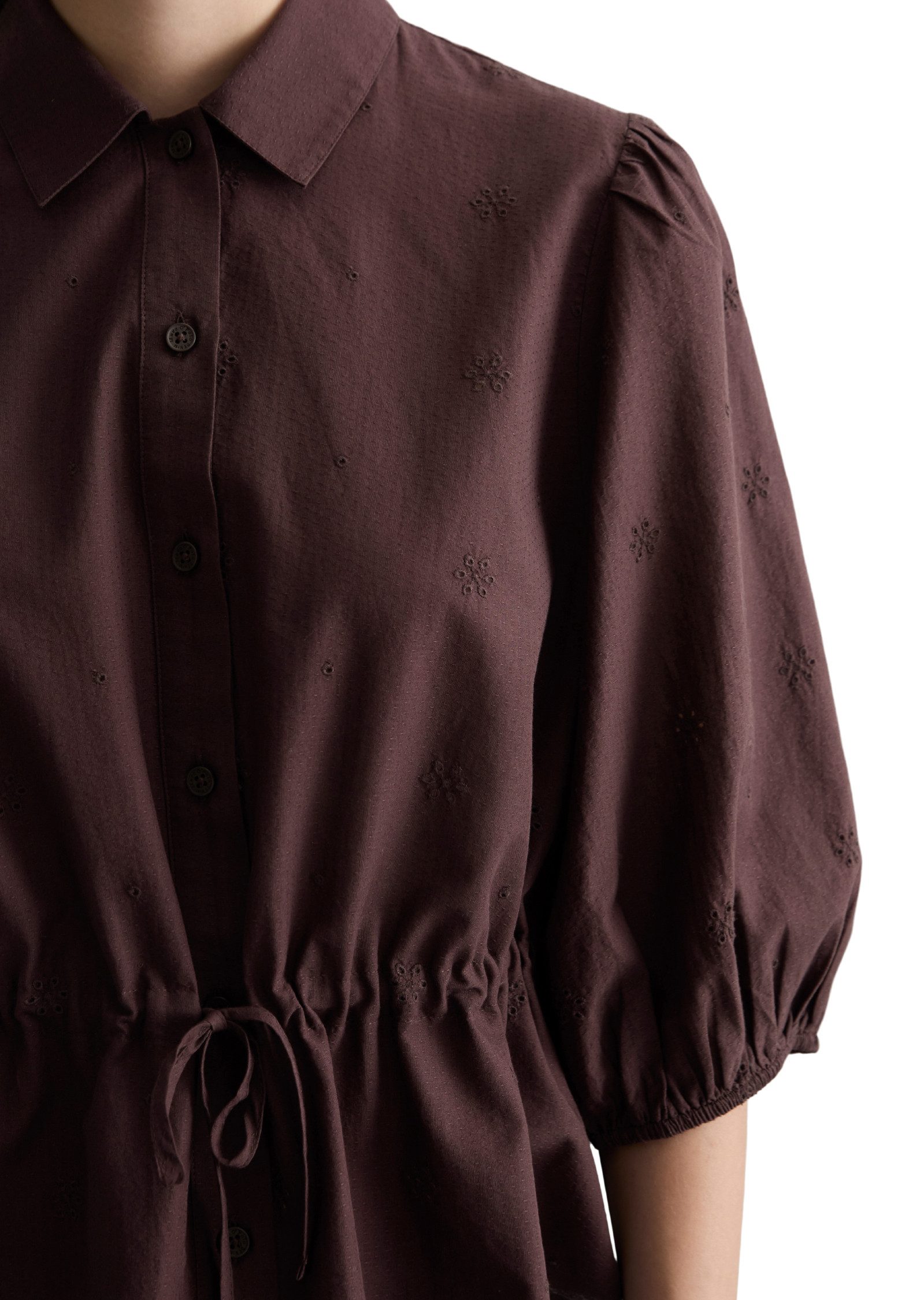 Marc O'Polo DENIM Kurzarmbluse aus reiner Bio-Baumwolle – Bild 4 von 5