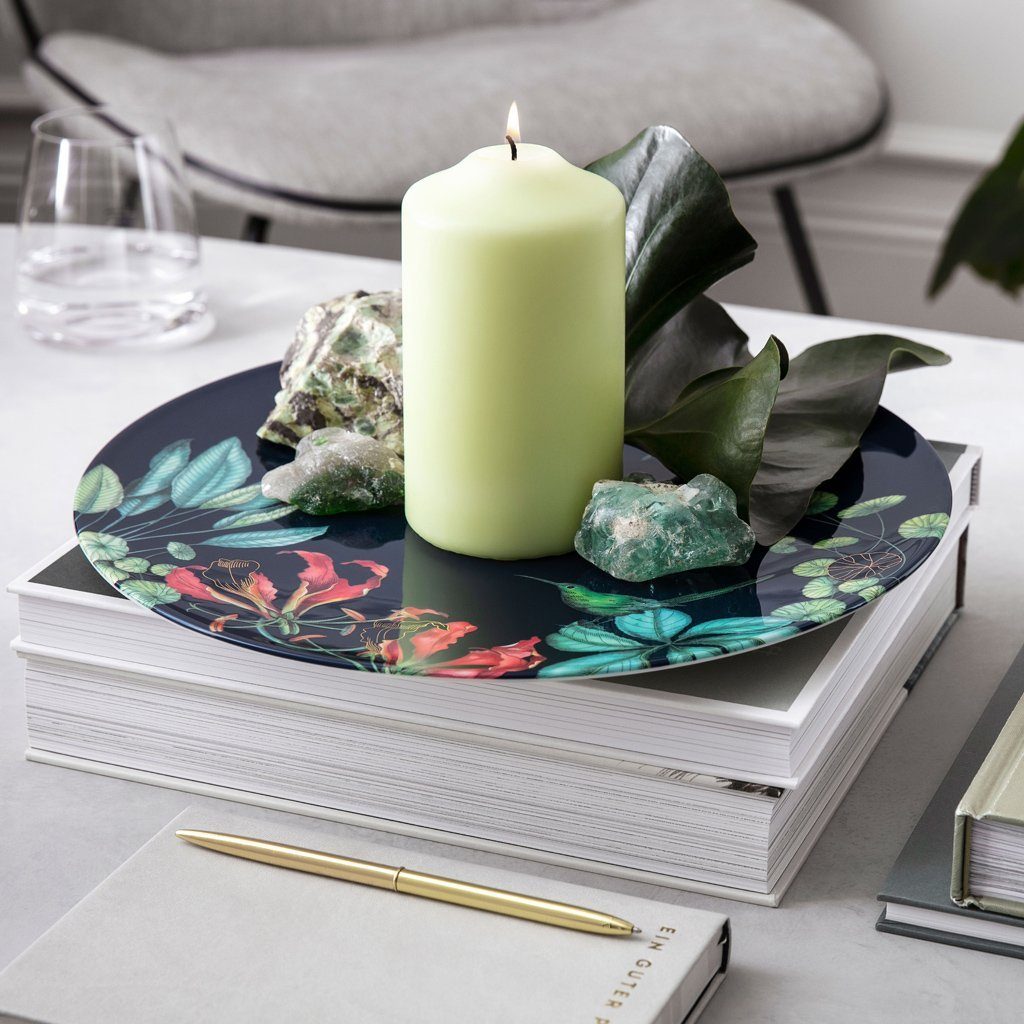 Villeroy & Boch Signature Tortenplatte Avarua Tortenteller, 33cm, blau/bunt, Porzellan, (1-tlg), Premium Bone Porcelain, spülmaschinenfest, Made in Germany