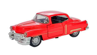 Welly Modellauto Retro Auto Modell mit Rückzug 1:38 Modellauto Metall 50 (Rot), Spielzeugauto