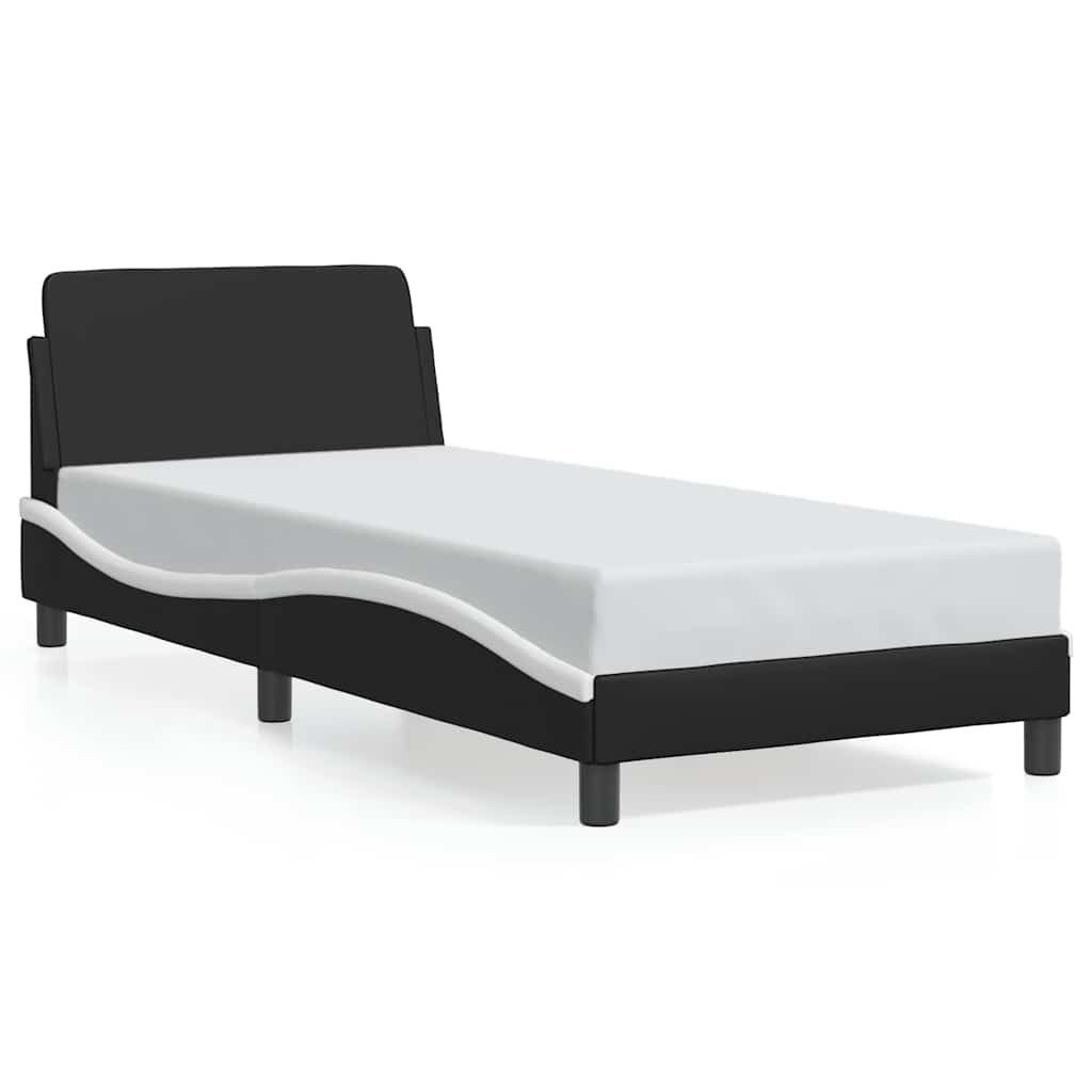 vidaXL Bett Bettgestell "Dover" Schwarz und Weiß 90x190 cm Kunstleder günstig online kaufen